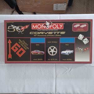 Vtg New 2002 Monopoly Corvette 50th Anniversary Collector Edition Pewter Tokens.